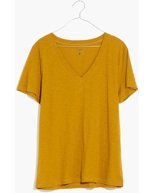 MW Whisper Cotton V-Neck Tee - Yellow