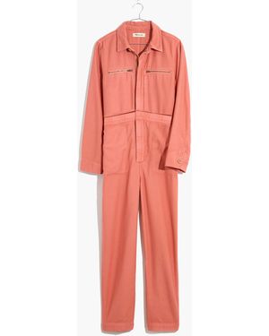 MW Petite Zip-Pocket Coverall Jumpsuit - White