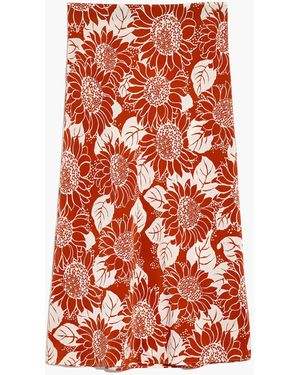 MW Silk Midi Slip Skirt - White