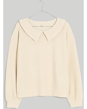 MW Ruffle-Collared Long-Sleeve Top - Natural