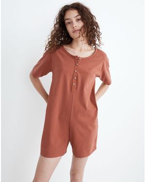 MW Henley Pyjama Romper - Red