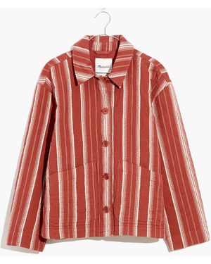 MW Quilted Lightspun Cropped Shirt-Jacket - Red