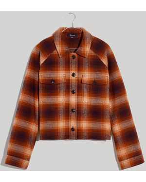 MW Flannel Crop Shirt-Jacket - Brown