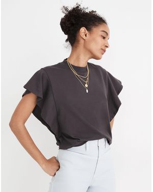 MW (Re)Sourced Cotton Flutter-Sleeve Tee - Grey