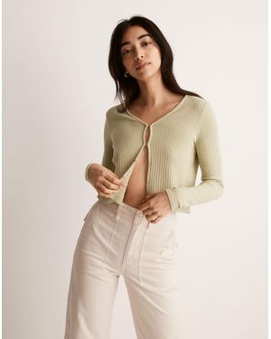 MW Ribbed Crop Cardigan - Natural