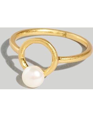 MW Freshwater Pearl Circle Statement Ring - Metallic