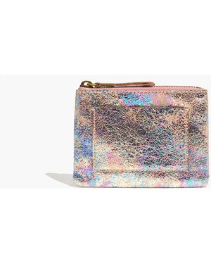 MW The Leather Pocket Pouch Wallet: Iridescent Edition - White