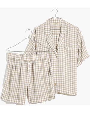 MW Linen-Blend Oversized Short Pyjama Set - Natural