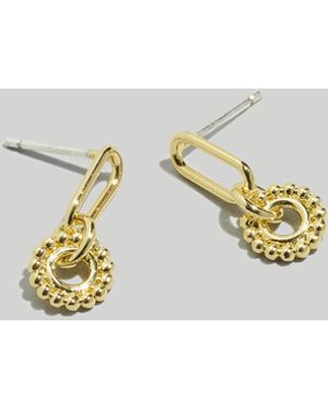 MW Dotted Flower Drop Earrings - Metallic
