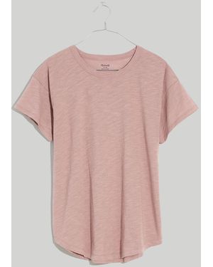 MW Plus Whisper Cotton Rib-Crewneck Tee - Natural