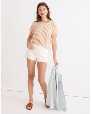 MW Whisper Cotton Rib-Crewneck Ringer Tee - White