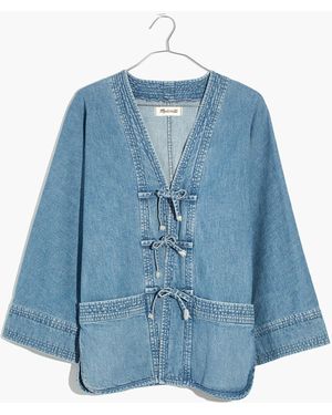 MW Denim Tie-Front Chore Jacket - Blue