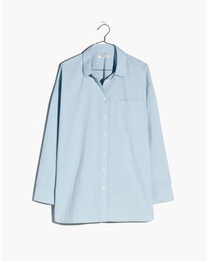 MW The Plus Signature Poplin Oversized Shirt - Blue