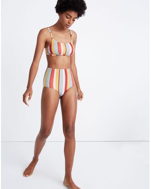 MW Madewell Second Wave Retro High-Waisted Bikini Bottom - White