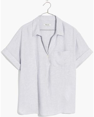 MW Linen-Blend Swenson Popover Shirt - White