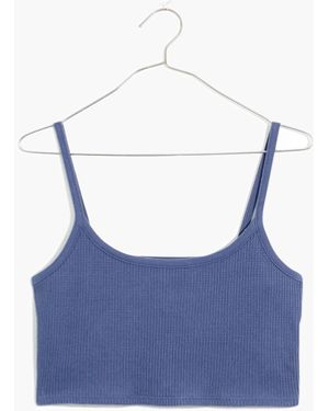 MW Waffle Knit Pyjama Crop Cami - Blue