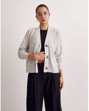 MW Denisa Bobble-Knit Cardigan Jumper - White