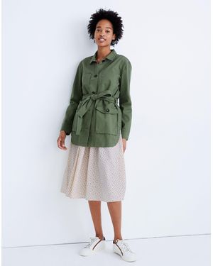 MW Tie-Waist Military Jacket - Green