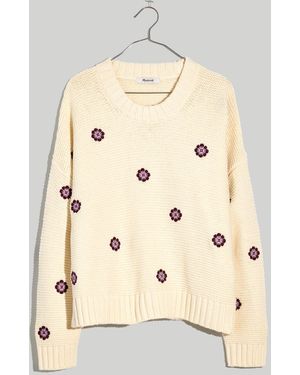 MW Medallion Embroidered Pullover Jumper - Natural