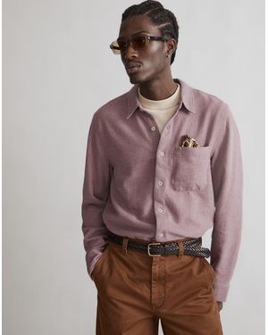 MW Sunday Flannel Perfect Long-Sleeve Shirt - Brown