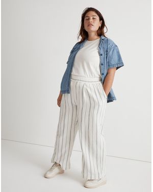 MW The Plus Untailored Wide-Leg Crop Pant - White