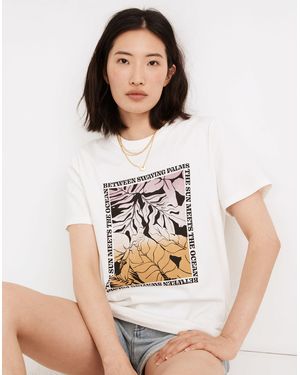 MW Between Swaying Palms Graphic Tomboy Tee - White