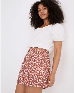 MW Linen-Blend Track Shorts - White