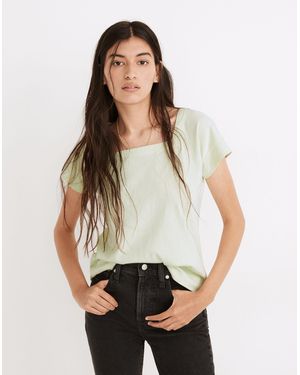 MW Knit Square-Neck Top - White
