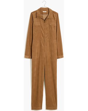 MW Corduroy Zip-Up Jumpsuit - Brown