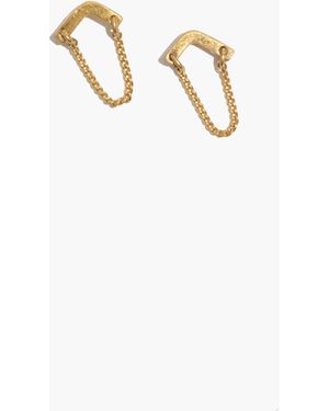 MW Chain Loop Earrings - White