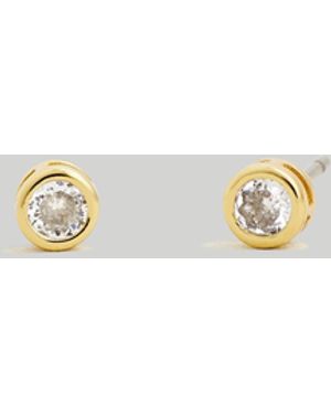 MW The Tennis Collection Bezel Set Crystal Stud Earrings - White