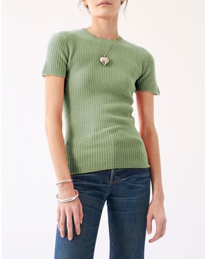 MW Demy By Demylee&Trade; Cashmere Naima Rib Jumper Top - Green
