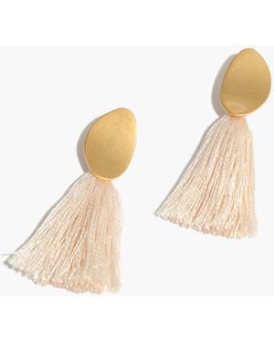 MW Tassel Statement Earrings - White
