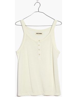 MW Rivet &Amp; Thread Triblend Henley Tank Top - White