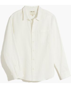 MW Textured Cotton Perfect Long-Sleeve Shirt - White