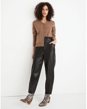 MW Vegan Leather Pull-On Paperbag Trousers - Multicolour