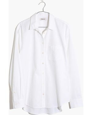 MW Side-Button Oversized Ex-Boyfriend Shirt - White