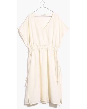 MW Double Gauze Side-Tie Cover-Up Dress - White