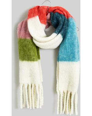MW Brushed Wool-Blend Scarf - Blue