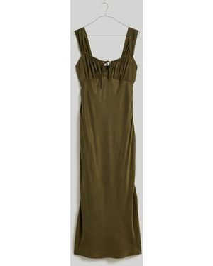MW Petite Square-Neck Midi Dress - Natural