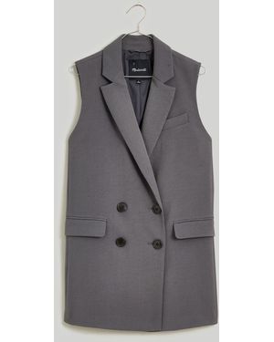 MW Double-Breasted Oversized Vest Top - Blue