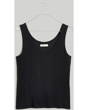 MW Variegated Ribbed Scoopneck Tank - Black