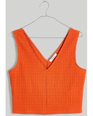 MW V-Neck Sleeveless Crop Top - White