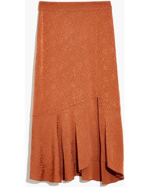 MW Flounce-Hem Midi Skirt - Multicolor