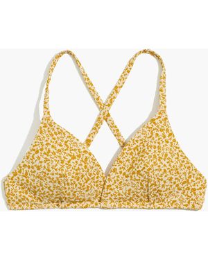 MW Floral Jacquard Tie-Back Bikini Top - Natural