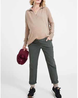 MW Hatch Collection&Reg; Maternity Boyfriend Corduroy Trousers - Natural