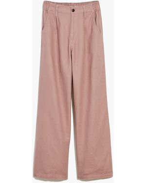 MW Tall Cotton-Linen Pleated Wide-Leg Trousers - Multicolour