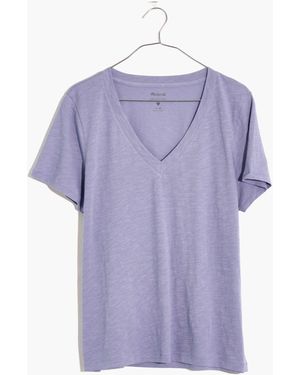MW Plus Whisper Cotton V-Neck Tee - Purple