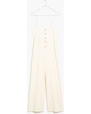 MW Plus Textured Cover-Up Jumpsuit - White