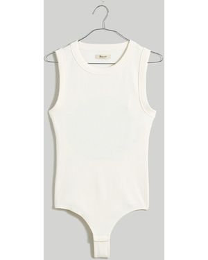 MW Crewneck Thong Bodysuit - White